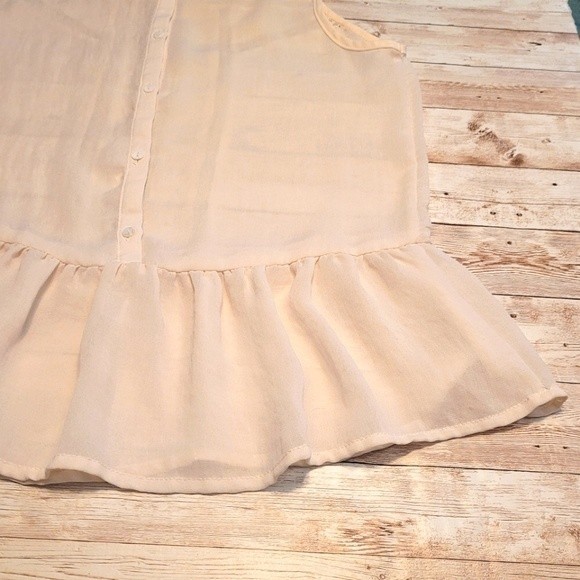 Forever 21 Cream Lace Peplum Chiffon Top | Boho Top | Crop Top - Picture 10 of 12